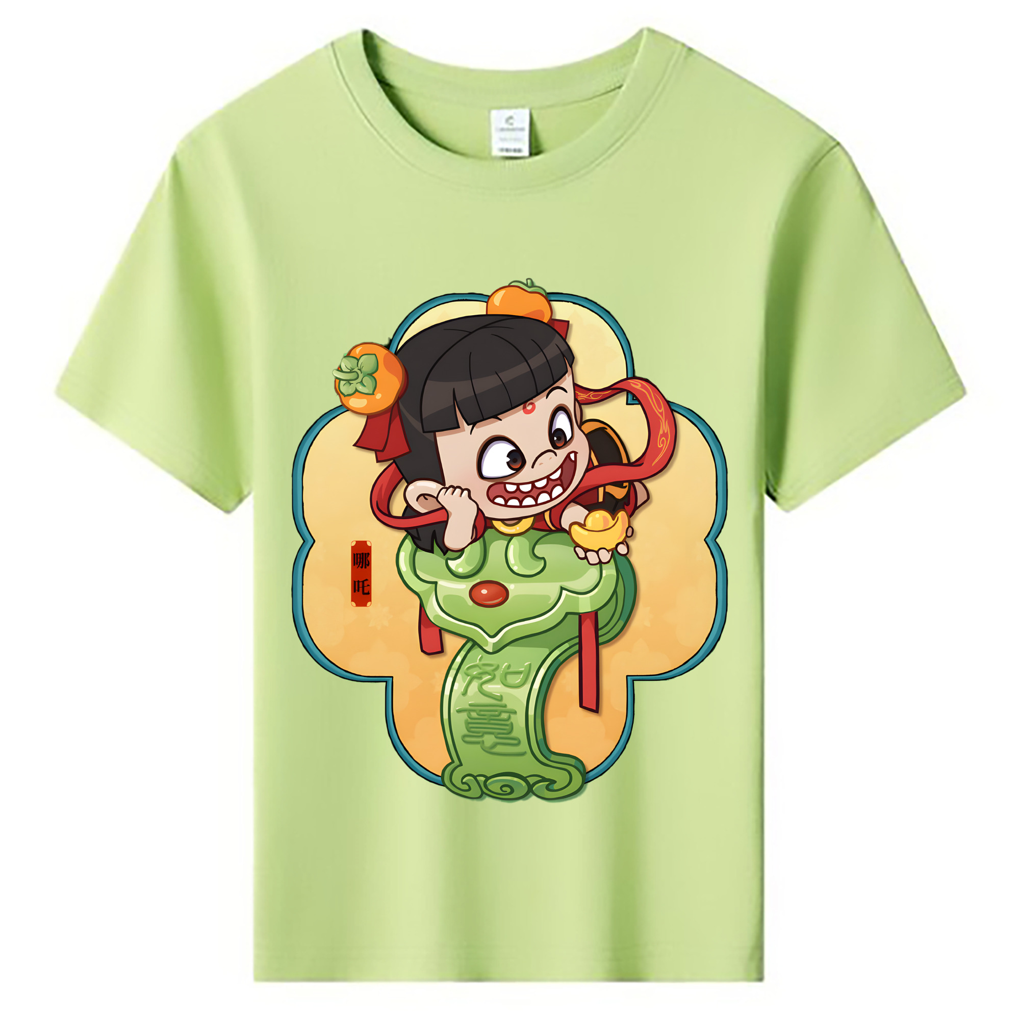 （画像用） Ne Zha 2 ナタ 魔童の大暴れ 綿100％キッズTシャツ（フロントプリント）